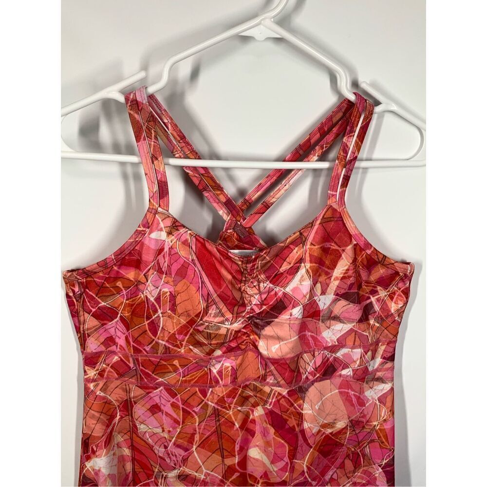 Marmot Women's Geometric Sleeveless Shelf Bra Racerback Taryn Dress Red Orange M - Picture 5 of 9